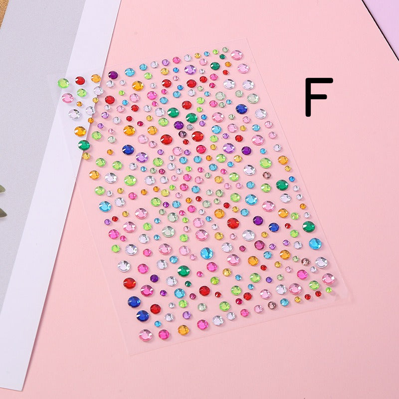 Self-adhesive rhinestone stickers with sparkling gem accents