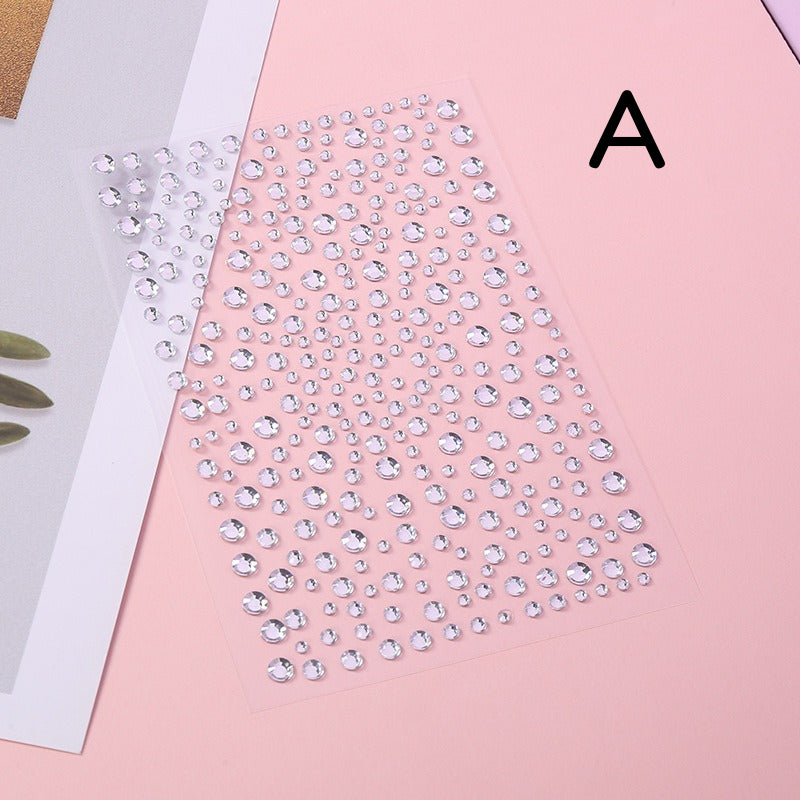 Self-adhesive rhinestone stickers with sparkling gem accents
