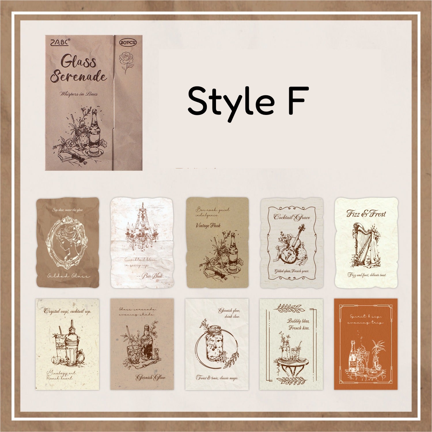 Dual-material sticker pack with soft text and line art pieces