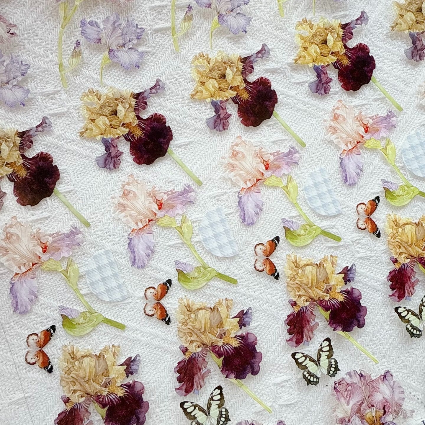 Iris Blooms PET Tape Iris Flower PET Tape 🌸 – Cute Floral Decorative Tape for Journaling, Scrapbooking & DIY Crafts