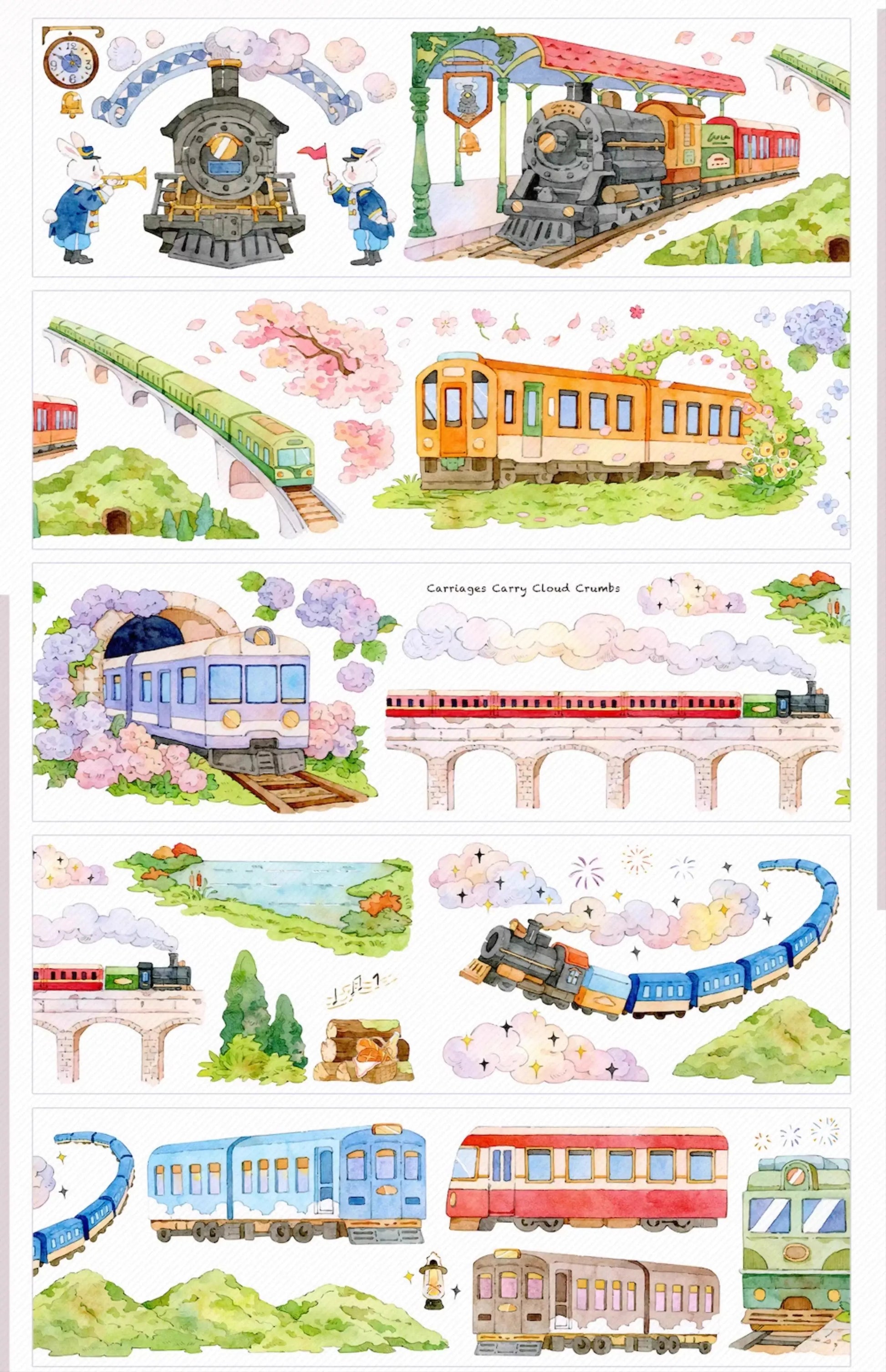 Whistle of the Fairy Town PET Tape Fairy Town Train PET Tape | Cute & Whimsical Craft Tape