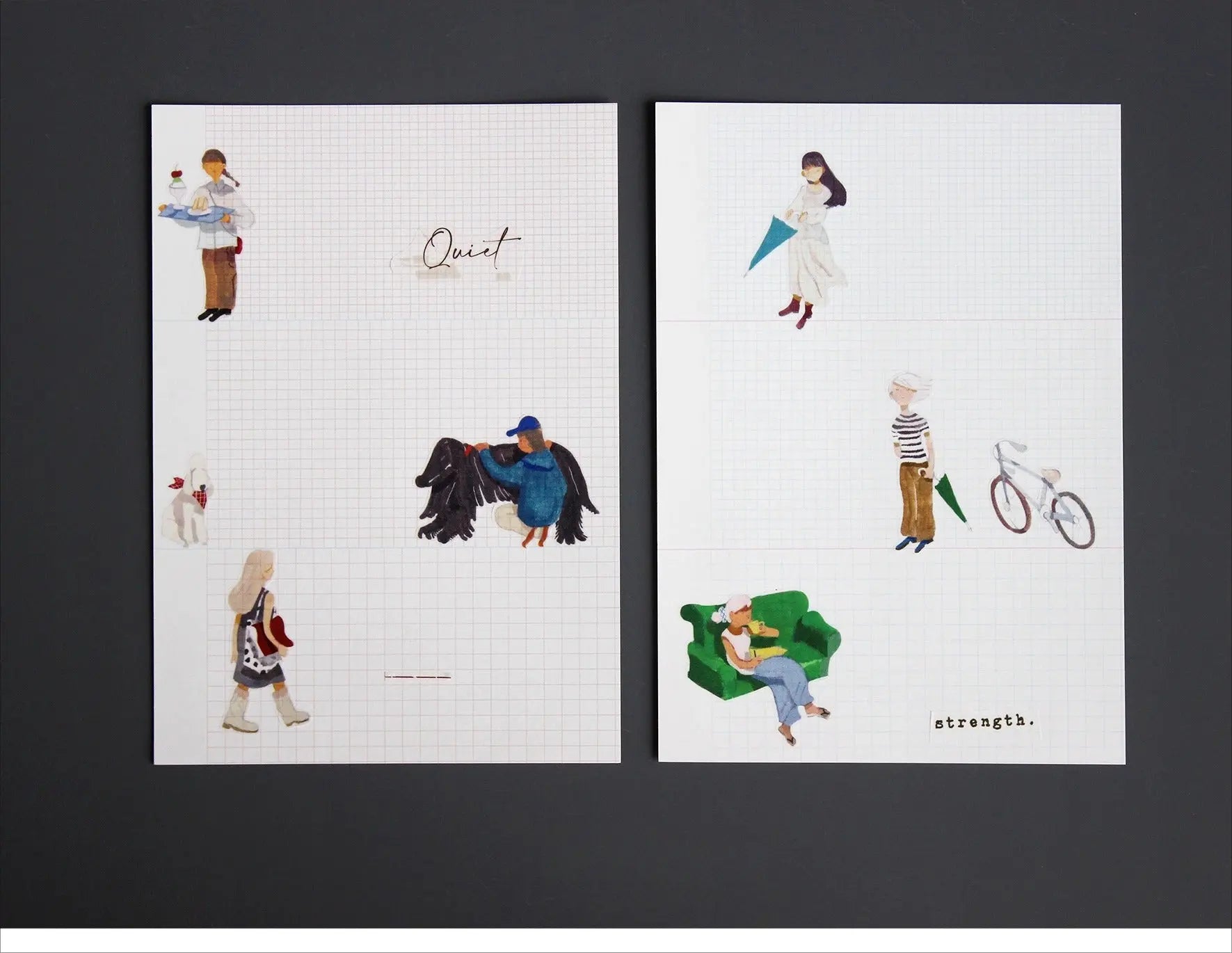 Character Tape Set – Walk & Coffee Walk & Coffee Pre-cut Character Tape | Artistic People Stickers