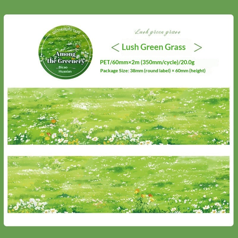 Fragrant Meadow Path – wildflower-lined countryside path, watercolor journal tape