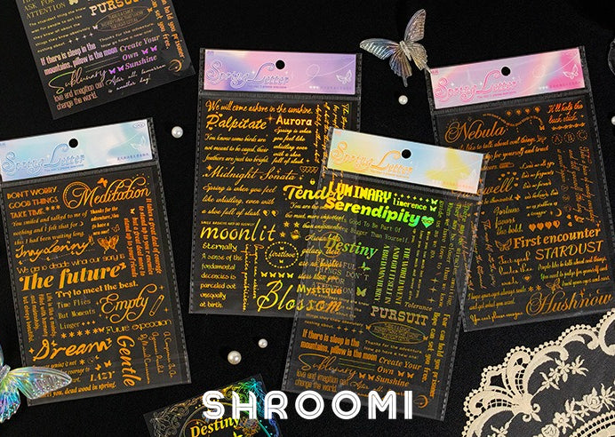 Spring Letters Foil PET Sticker Collection