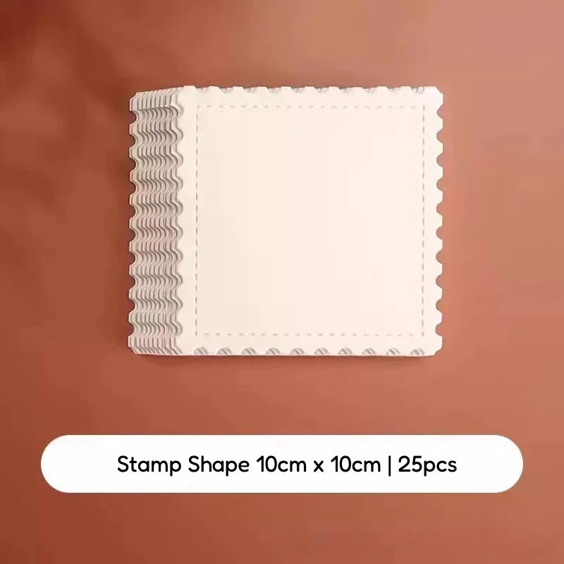 Blank Stamp & Ticket Shaped Watercolor Cards for Journaling