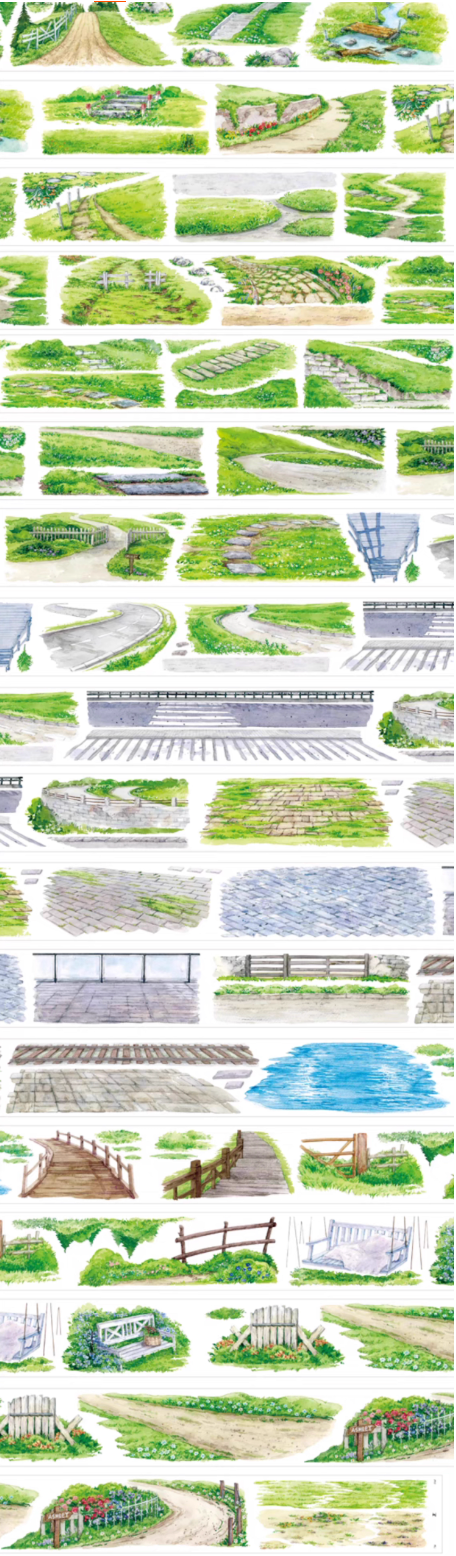 Pathway Rest Scenic PET Tape Pathway Rest PET Scenic Tape – Midground Road Loop Tape for Journaling, Scrapbooking & DIY Landscape Crafts