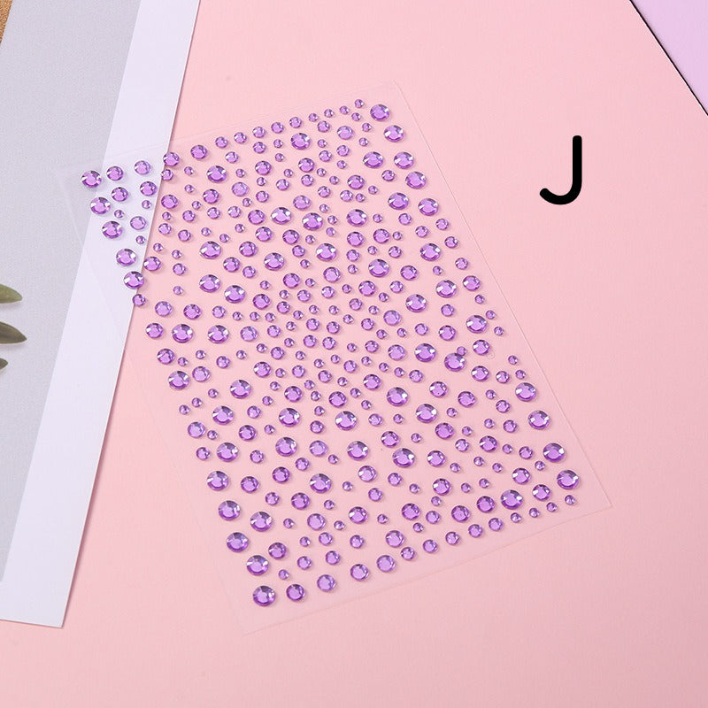 Self-adhesive rhinestone stickers with sparkling gem accents