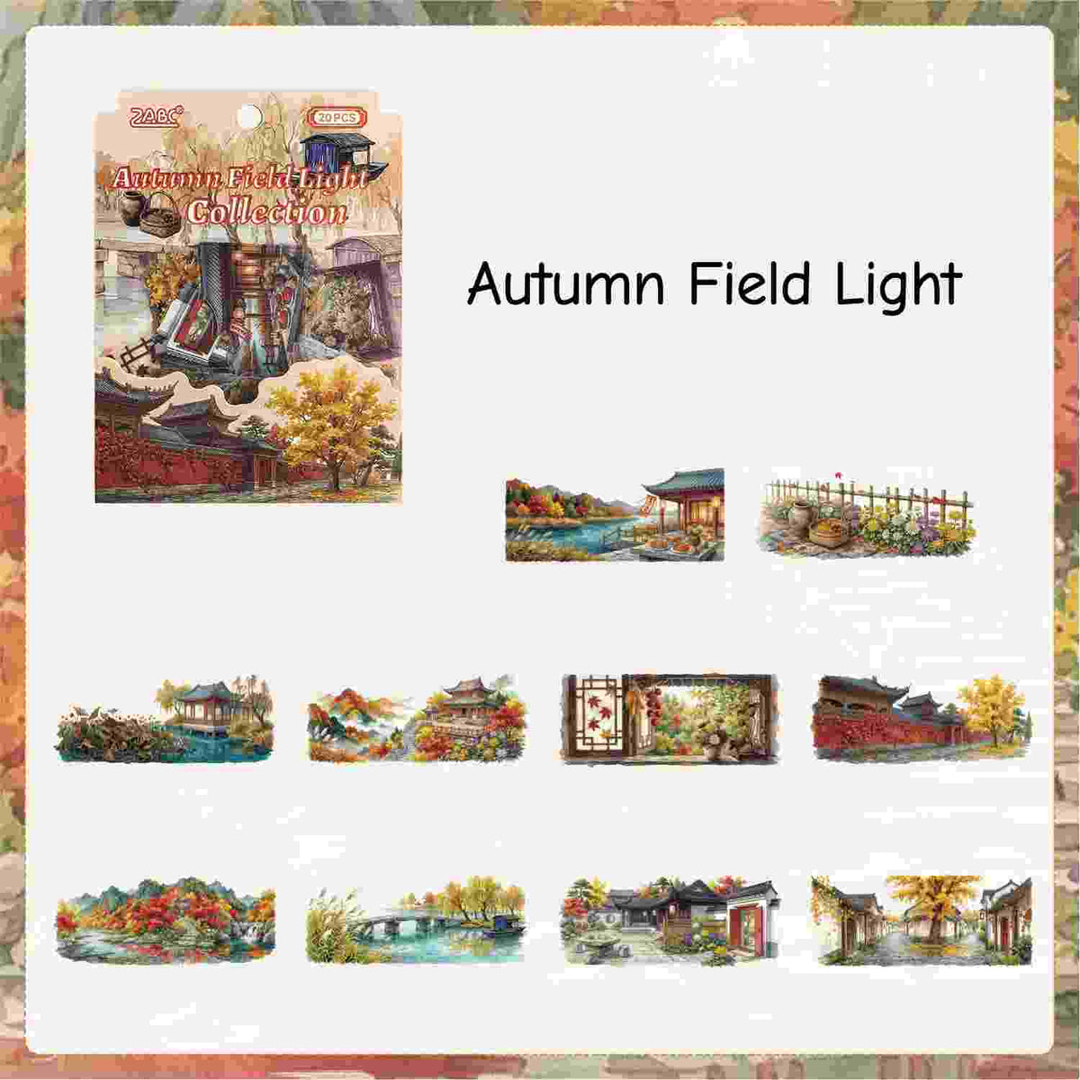 Sticker of a traditional pagoda bridge over water