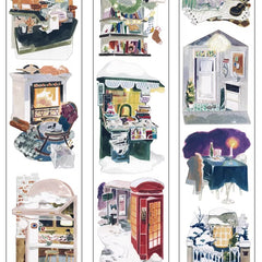 Winter Wonderland hand-painted PET tape with winter-themed illustrations for