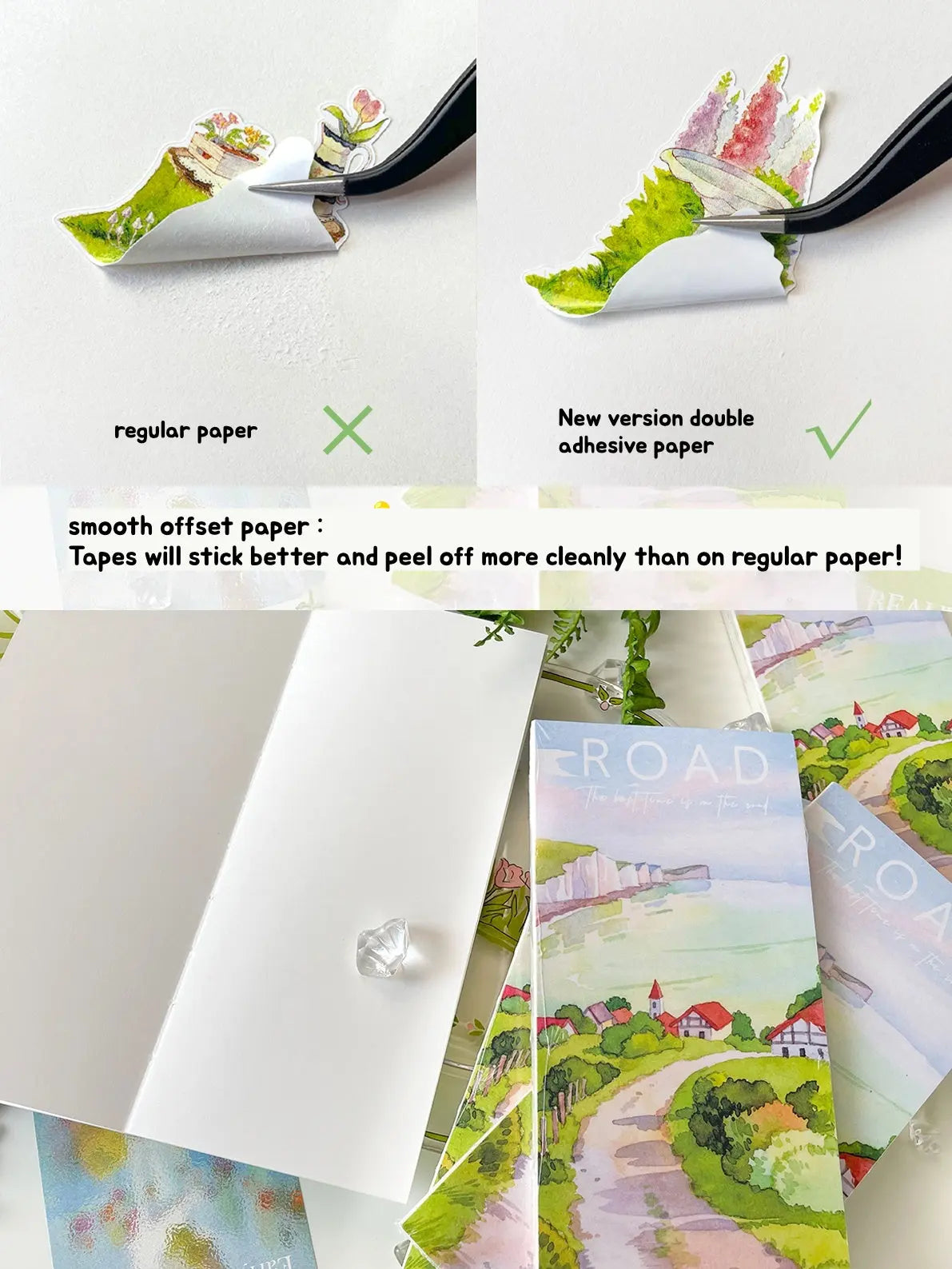 Scenery Crafting Strip Journal/Notebook Scenery Crafting Strip Journal | Long Notebook for Washi Tape