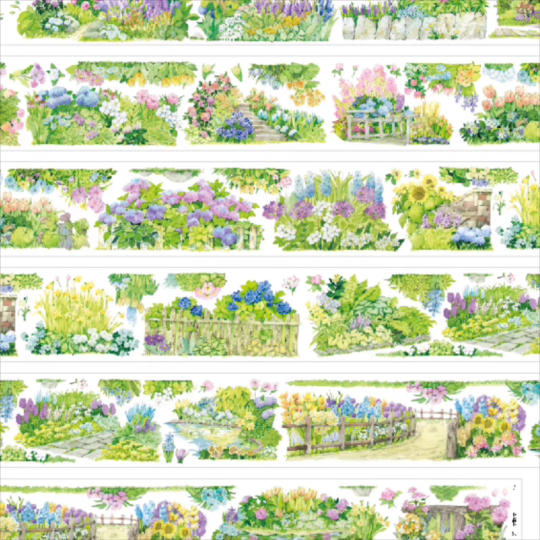 Blooming Mirage PET Scenic Tape Blooming Mirage PET Scenic Tape – Foreground Floral Loop Tape for Journaling, Scrapbooking & DIY Crafts
