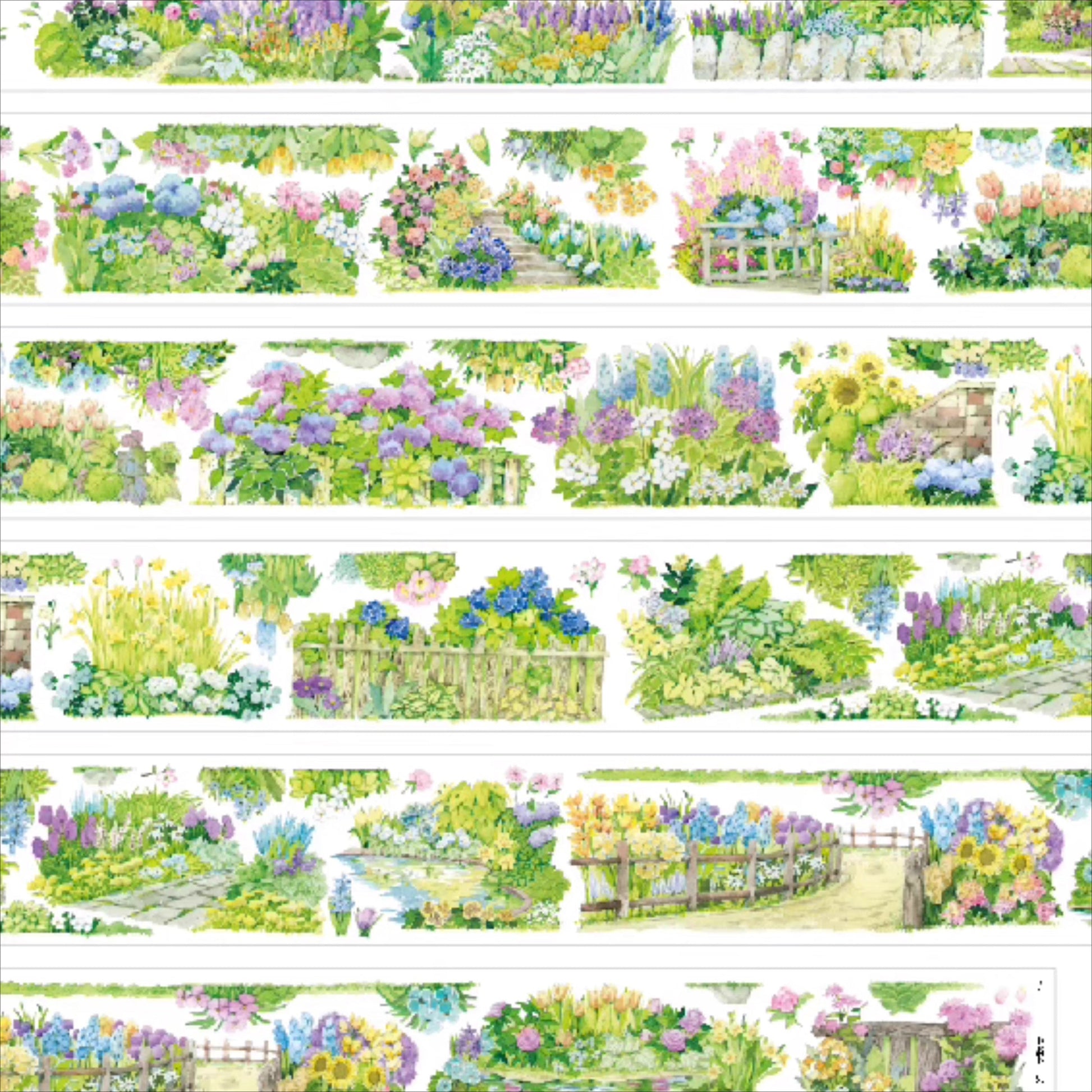 Blooming Mirage PET Scenic Tape Blooming Mirage PET Scenic Tape – Foreground Floral Loop Tape for Journaling, Scrapbooking & DIY Crafts
