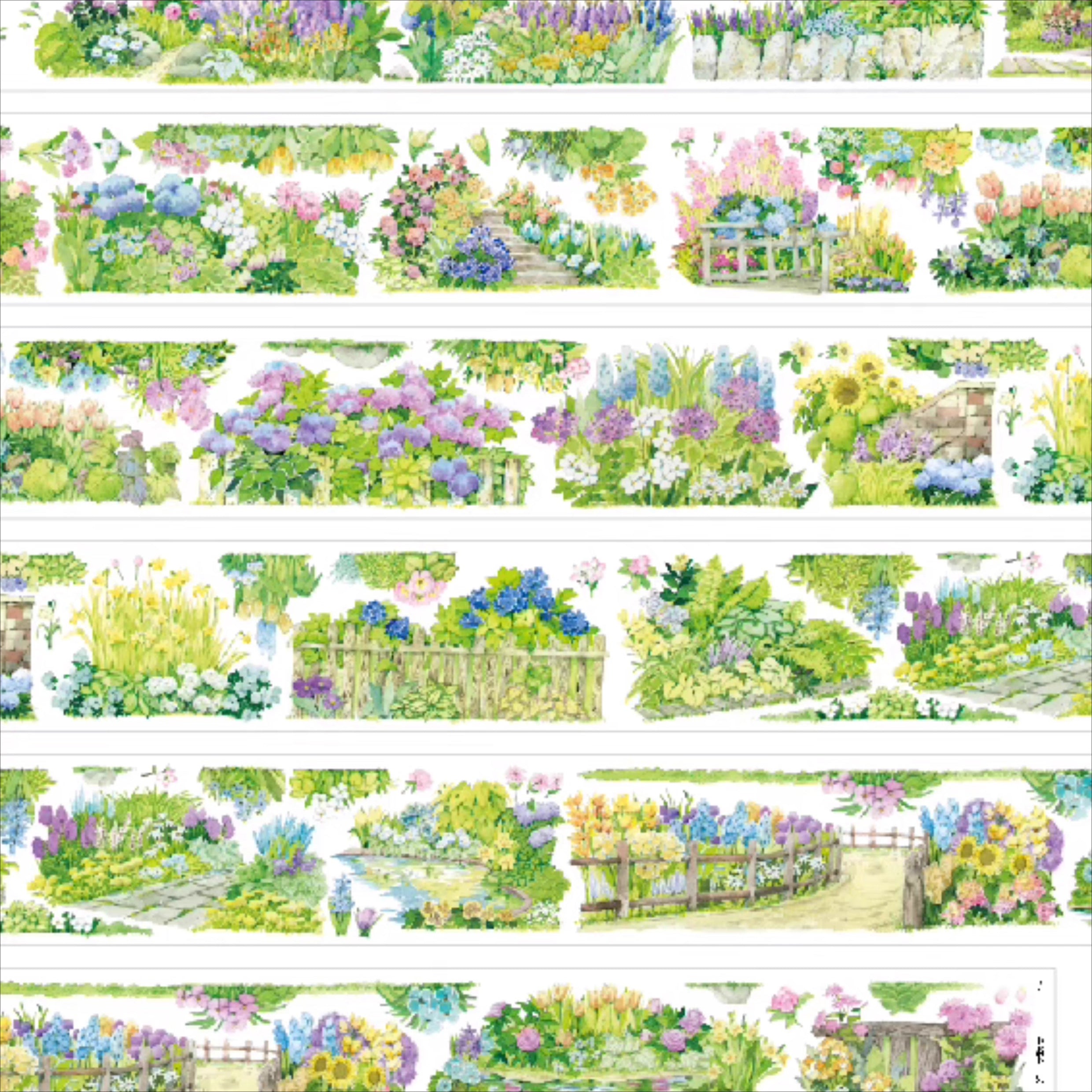 Blooming Mirage PET Scenic Tape Blooming Mirage PET Scenic Tape – Foreground Floral Loop Tape for Journaling, Scrapbooking & DIY Crafts