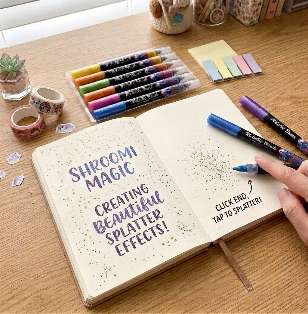 Metallic Glitter Brush Pens