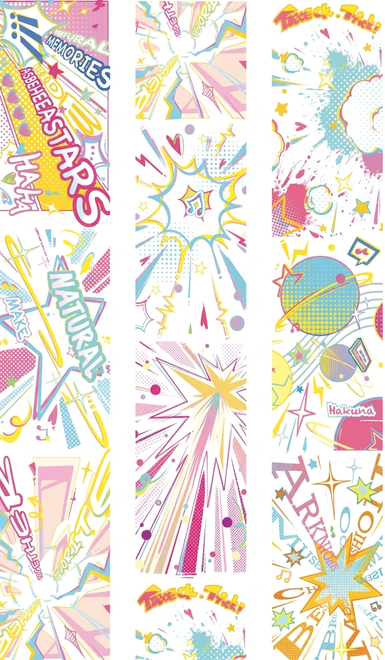 Energy Max pop art decorative tape with bold text graphics