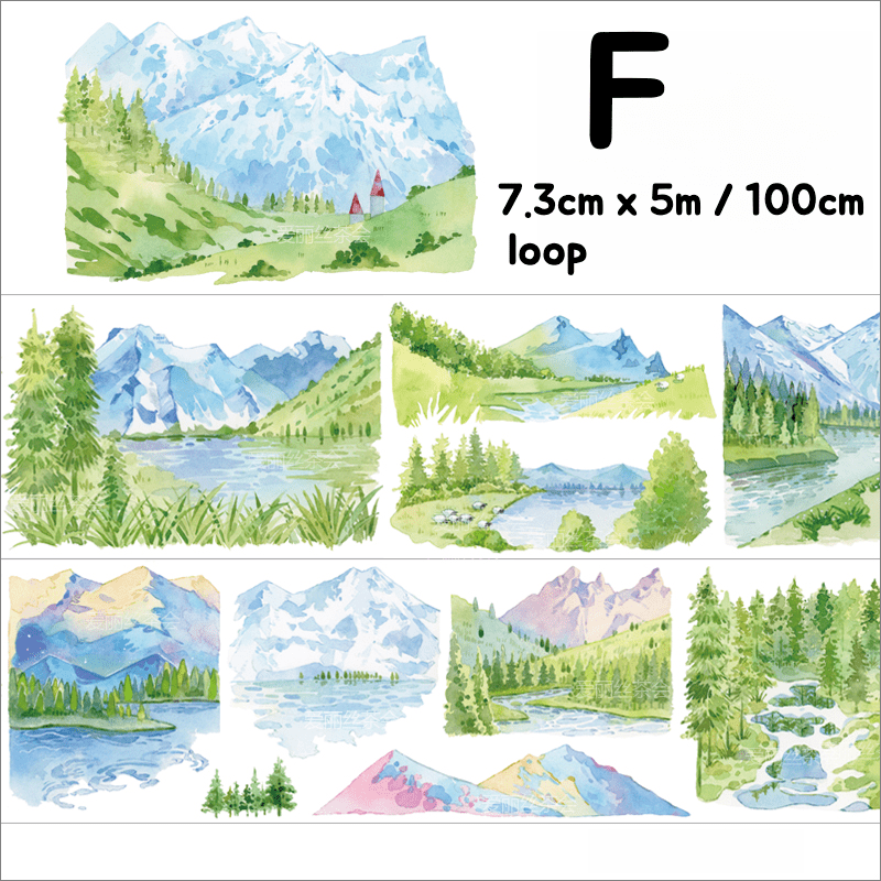 Landscape of Dreamy Scenery Washi Tape - 6 Styles - Shroomi