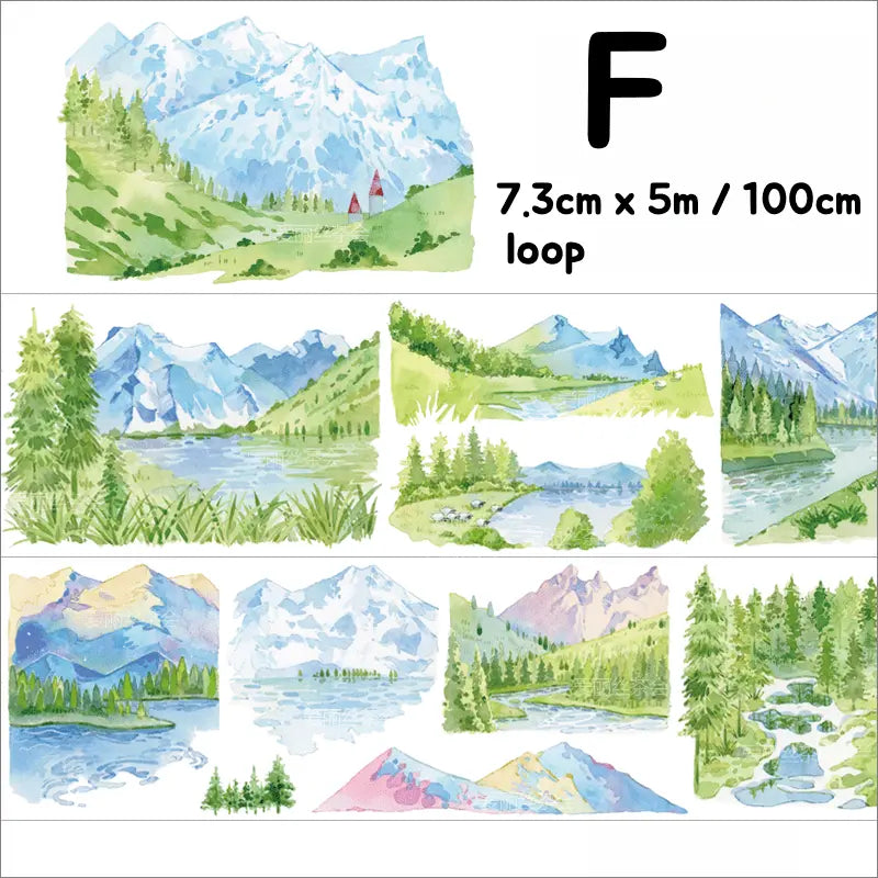 Landscape of Dreamy Scenery Washi Tape - 6 Styles - Shroomi