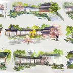 Lotus Courtyard PET Tape - Shroomi