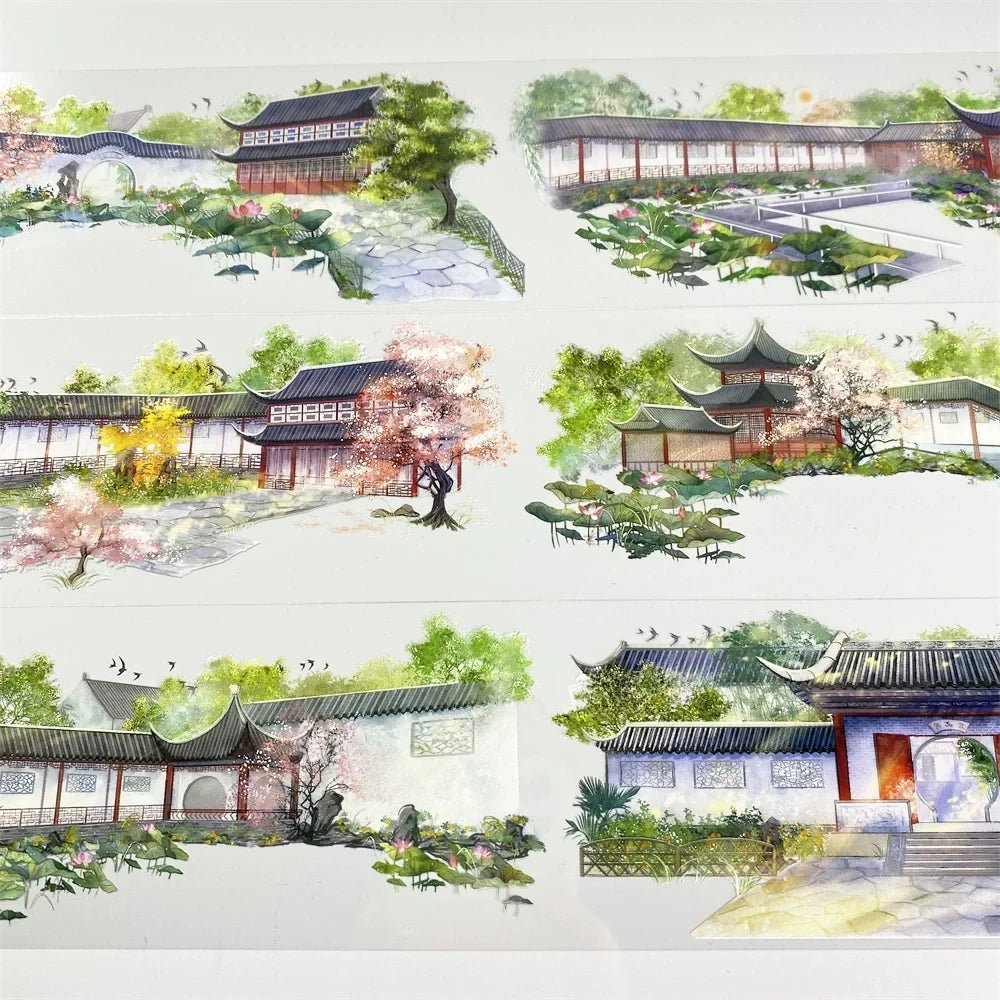 Lotus Courtyard PET Tape - Shroomi