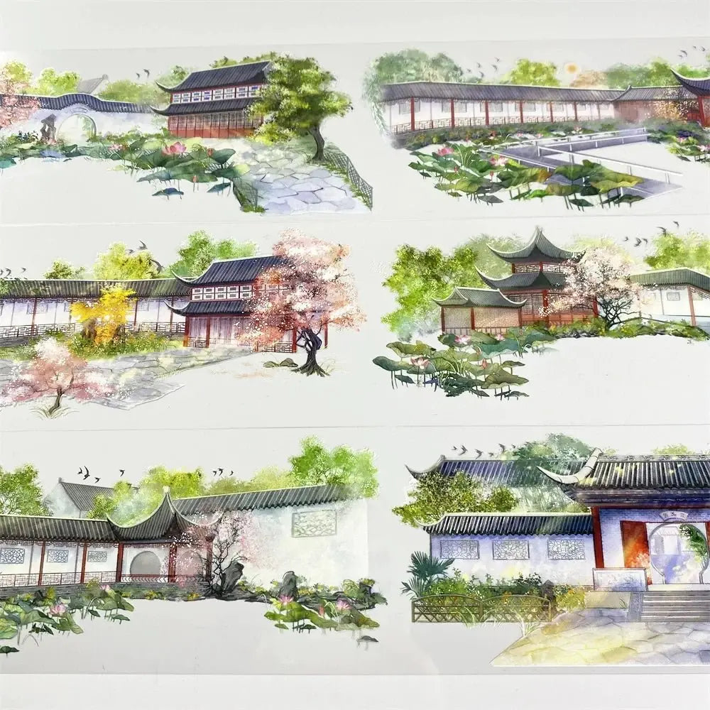 Lotus Courtyard PET Tape - Shroomi
