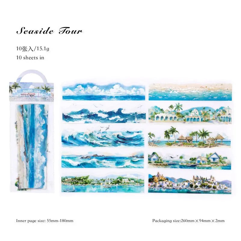 Natural Scenery Sticker Pack 6 Styles Scenic PET Sticker Sheets for Scene Making & Scrapbooking 6 Styles