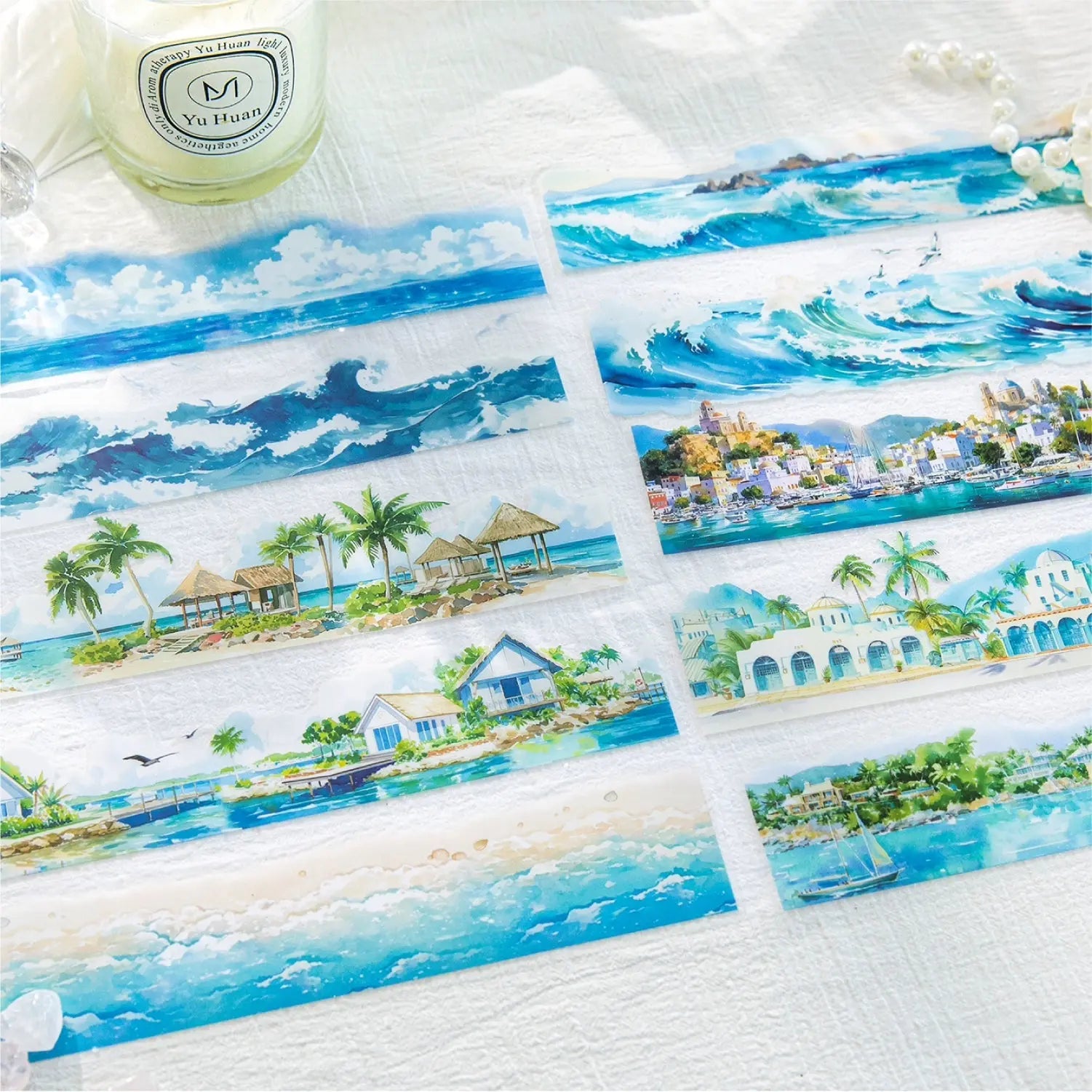 Natural Scenery Sticker Pack 6 Styles Scenic PET Sticker Sheets for Scene Making & Scrapbooking 6 Styles