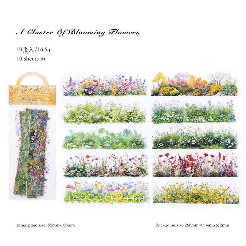 Natural Scenery Sticker Pack 6 Styles Scenic PET Sticker Sheets for Scene Making & Scrapbooking 6 Styles