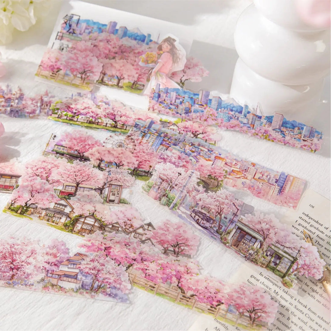 Natural Scenery Sticker Pack 6 Styles Scenic PET Sticker Sheets for Scene Making & Scrapbooking 6 Styles