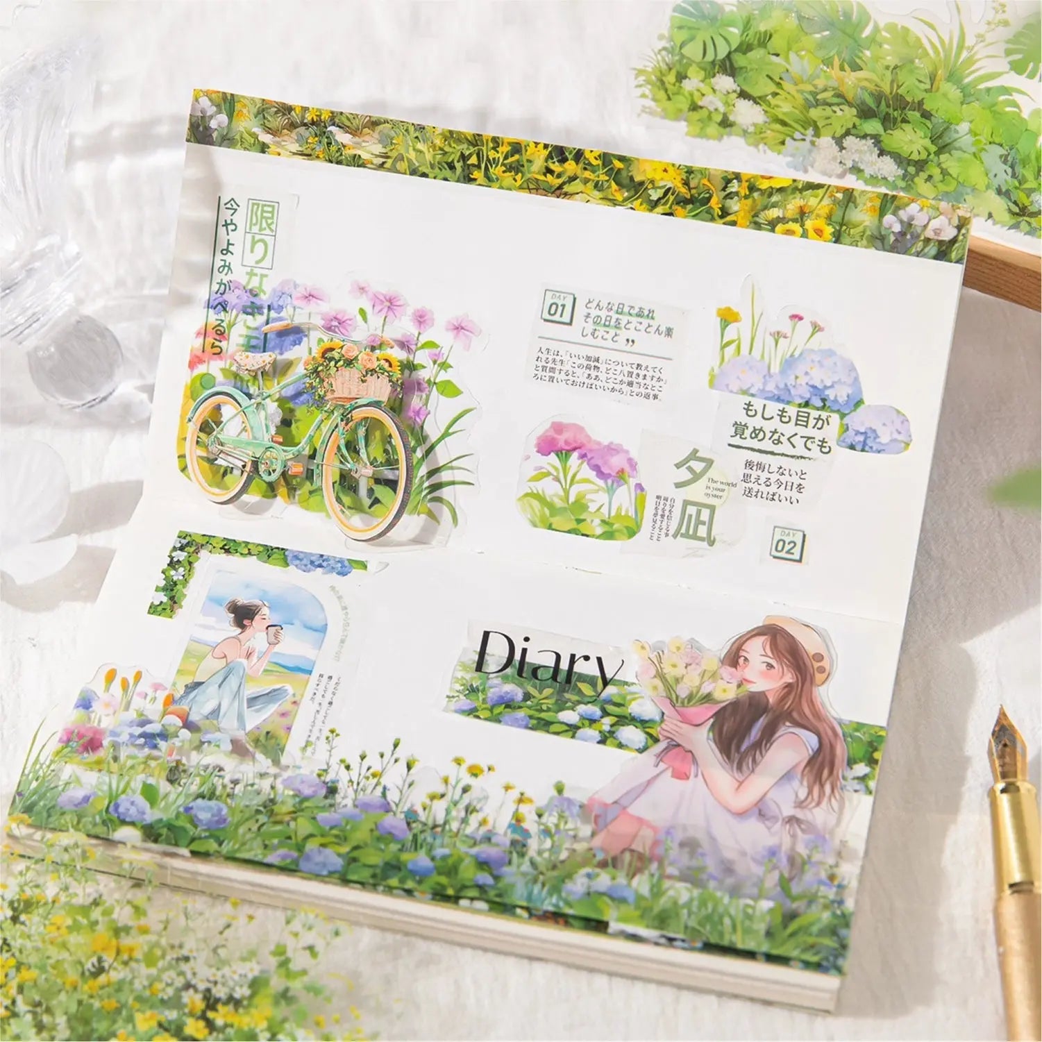 Natural Scenery Sticker Pack 6 Styles Scenic PET Sticker Sheets for Scene Making & Scrapbooking 6 Styles