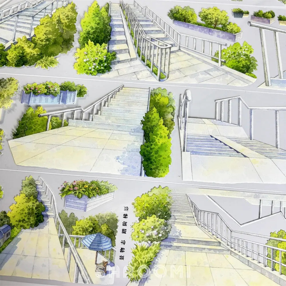 Pathways Series (Road/Steps) - JINGWUZHI Pathways PET Tape Series | Roads & Steps for Scene Making