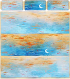 Decorative tape with red fish and lily pads under a moon, by Shroomi