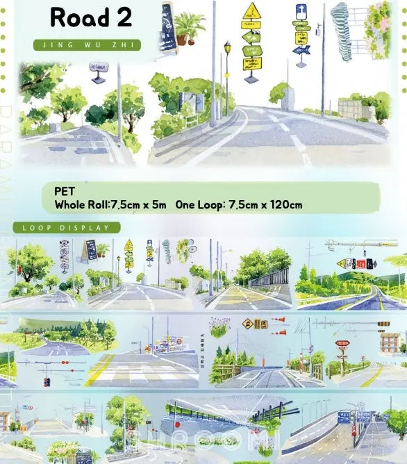Roads and street signs decorative tape by Shroomi
