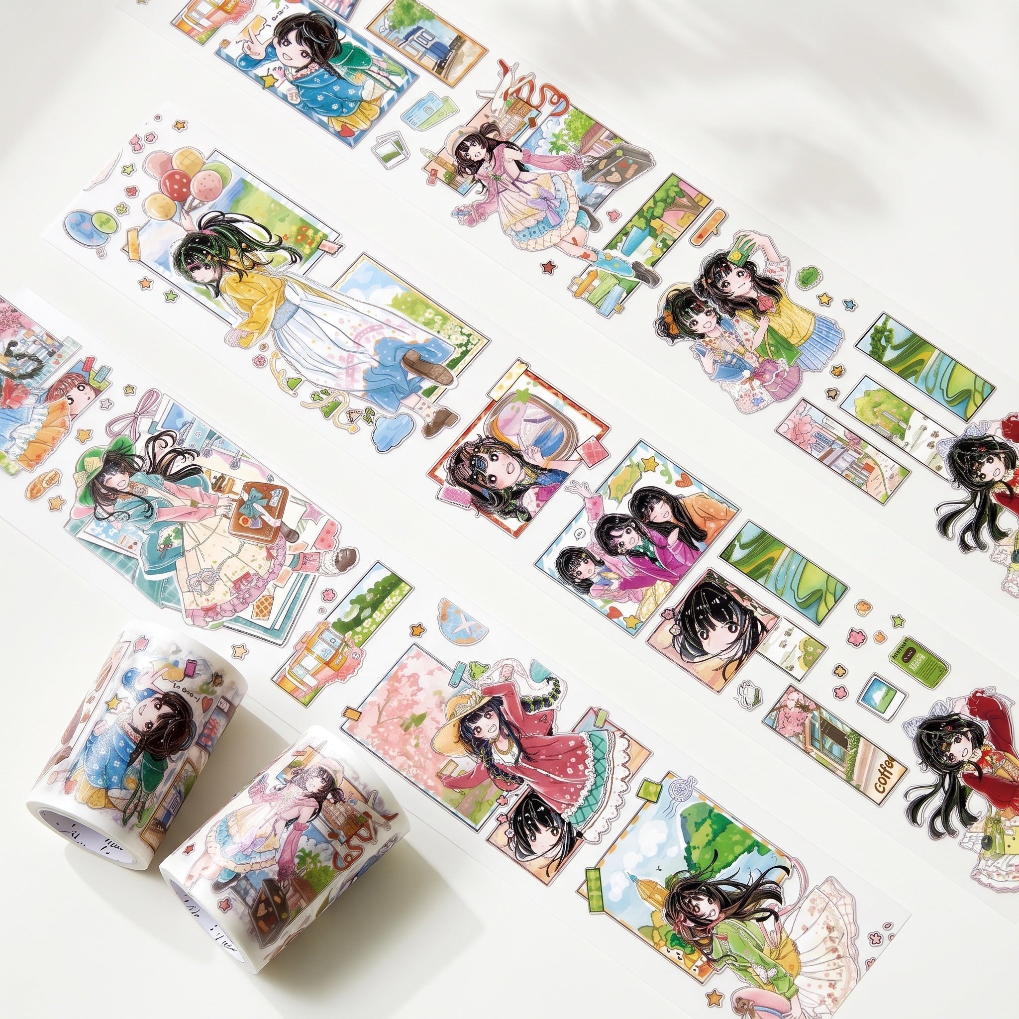 Travel journal character decorative tape with dreamy character artwork