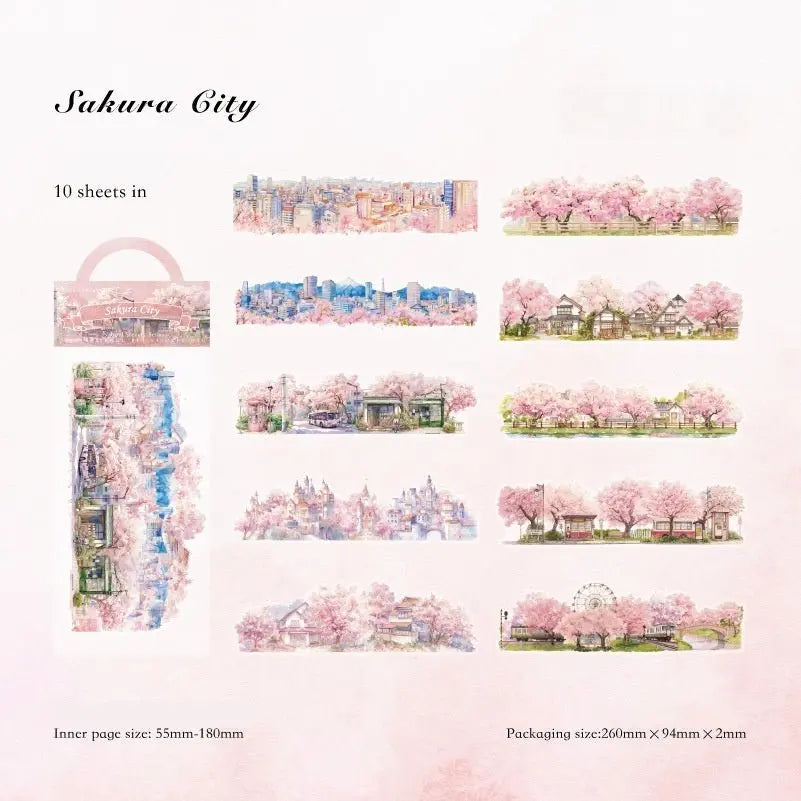 Scenic Landscape PET Sticker Collection 6 Styles - Shroomi
