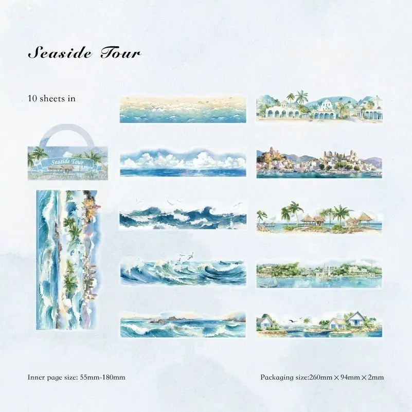 Scenic Landscape PET Sticker Collection 6 Styles Scenic Landscape Sticker Set for Junk Journaling & Scrapbooking 6 Styles