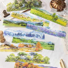 Scenic Landscape PET Sticker Collection 6 Styles Scenic Landscape Sticker Set for Junk Journaling & Scrapbooking 6 Styles