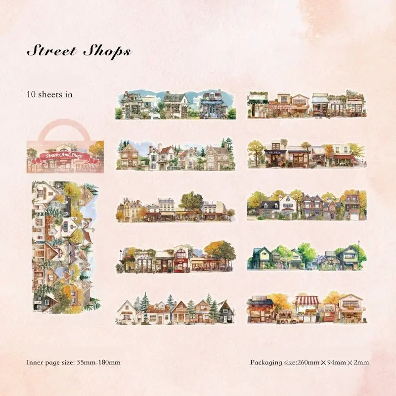 Scenic Landscape PET Sticker Collection 6 Styles Scenic Landscape Sticker Set for Junk Journaling & Scrapbooking 6 Styles