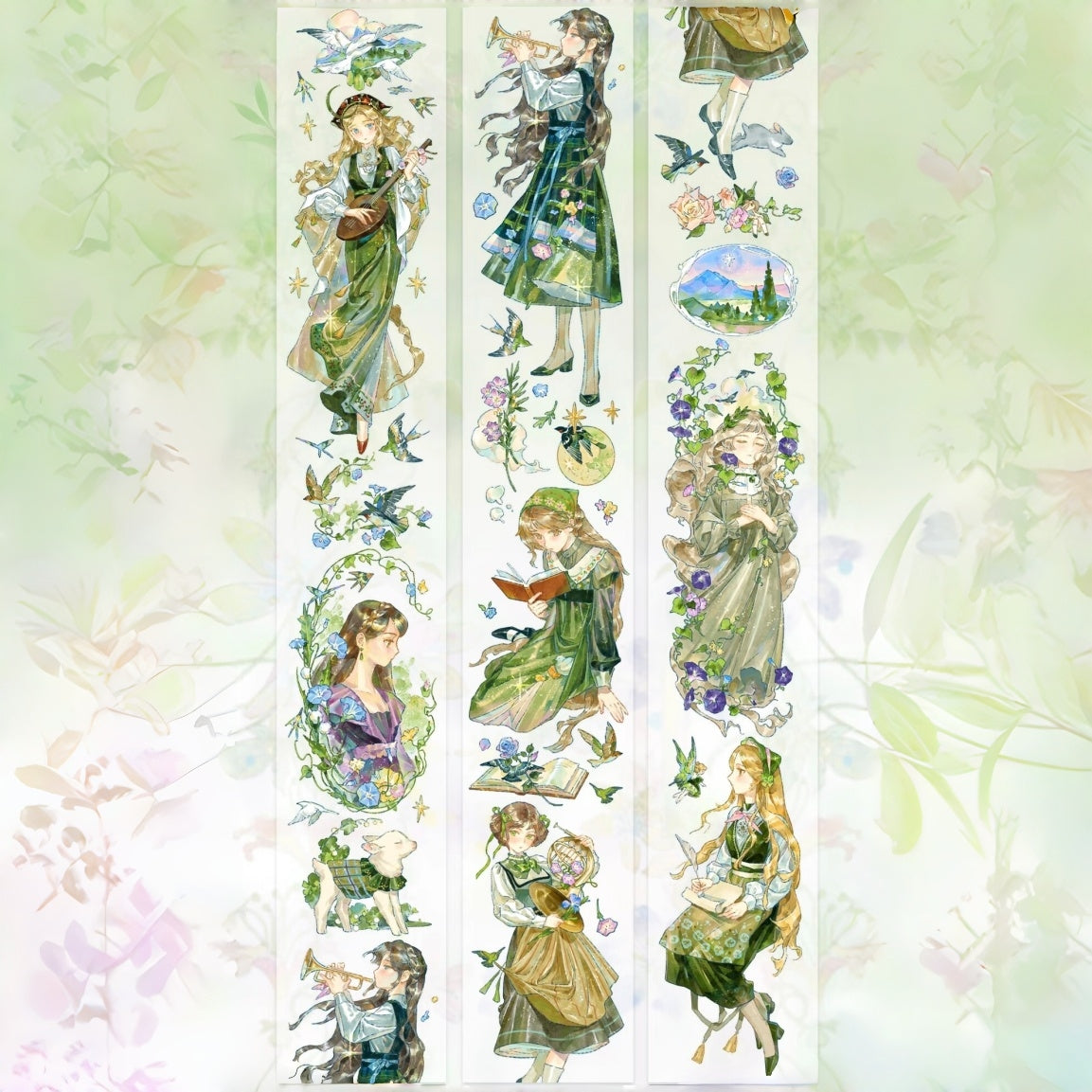 Greenfield Storybook decorative tape with an open-field scene