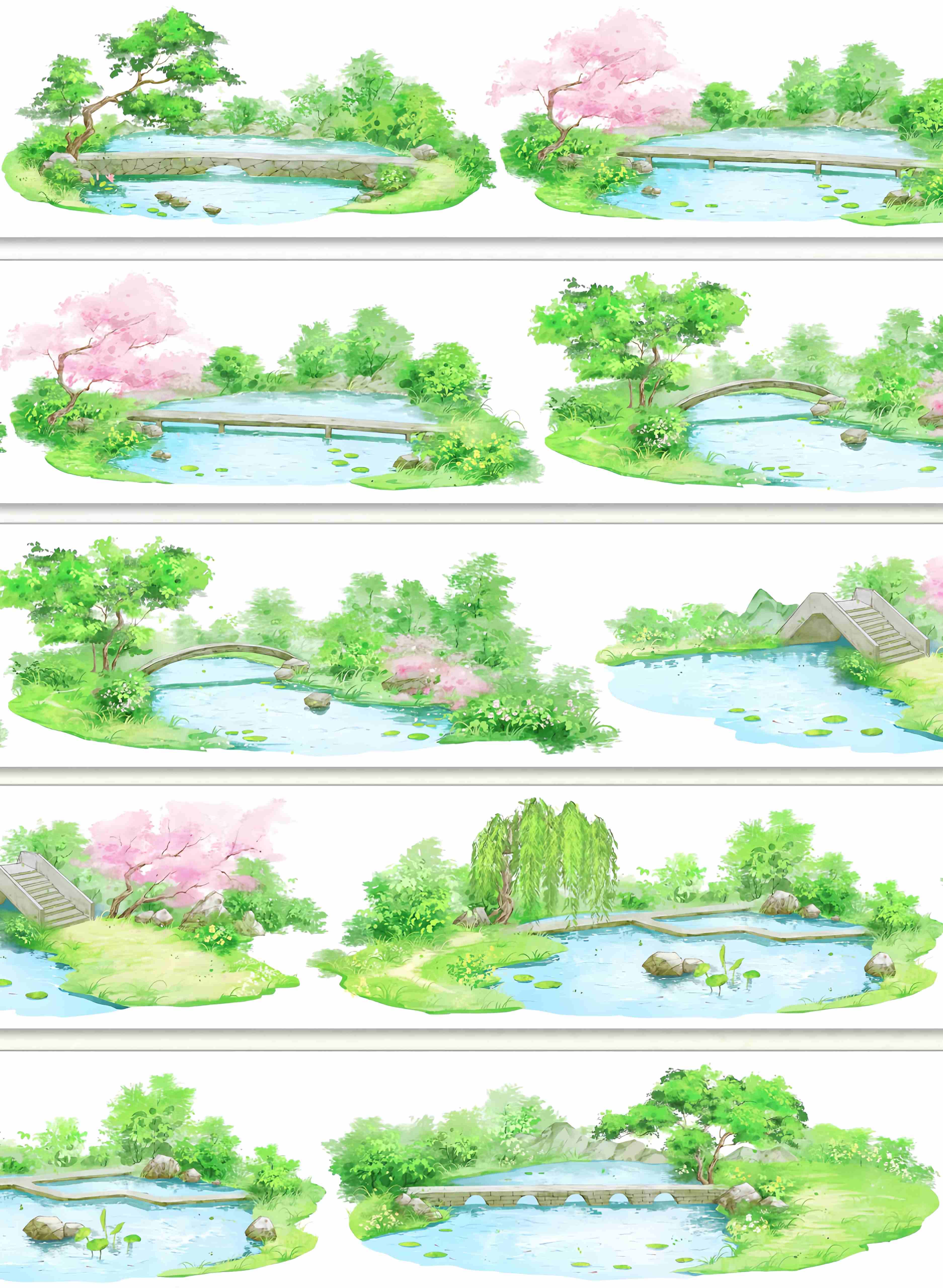 Cherry blossom bridge design, roll view