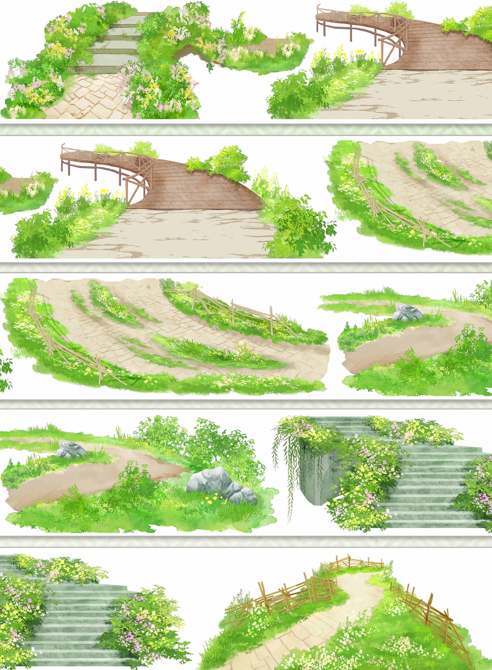 Garden path design, roll view