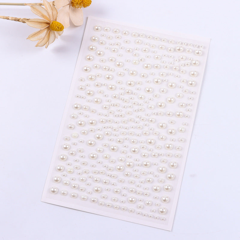 Starry pearl and rhinestone sticker pack
