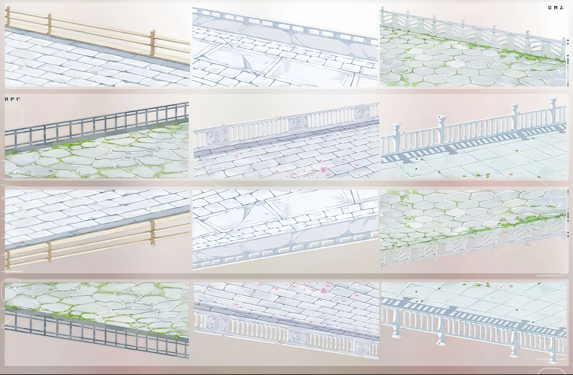 Summer scene-building decorative tape with terraces, corridors, windows, railings, ocean waves, and coastal lookout designs - image 19