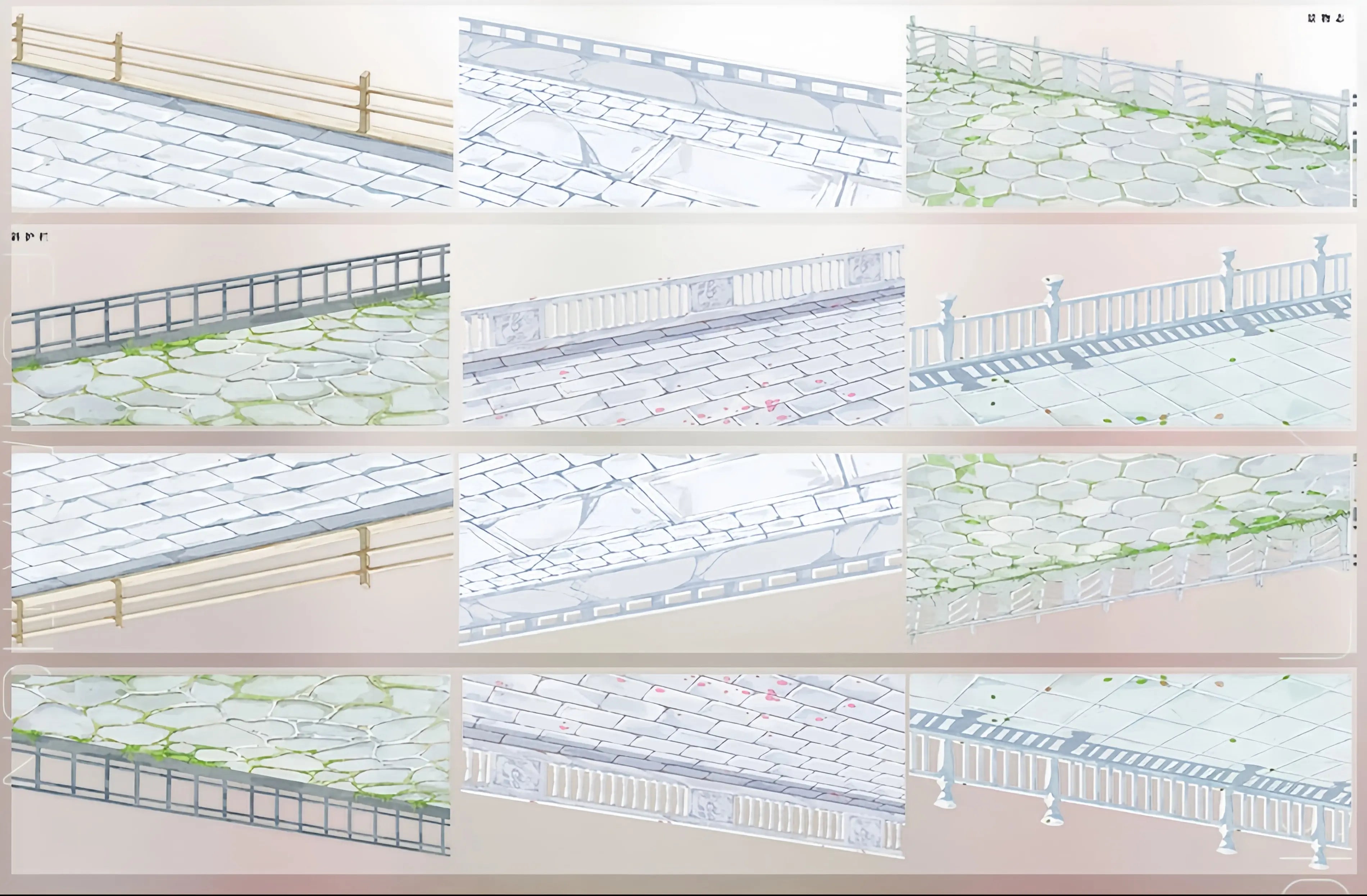 Summer scene-building decorative tape with terraces, corridors, windows, railings, ocean waves, and coastal lookout designs - image 19