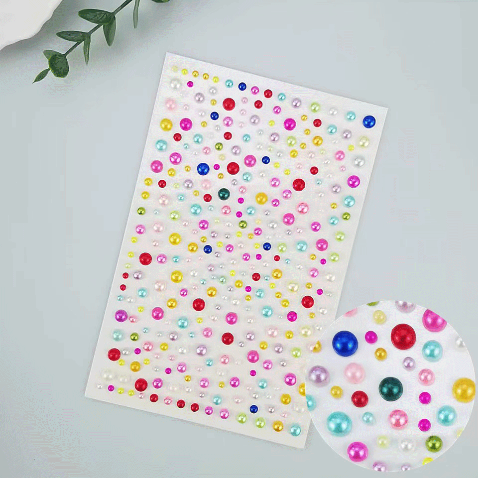 Starry pearl and rhinestone sticker pack