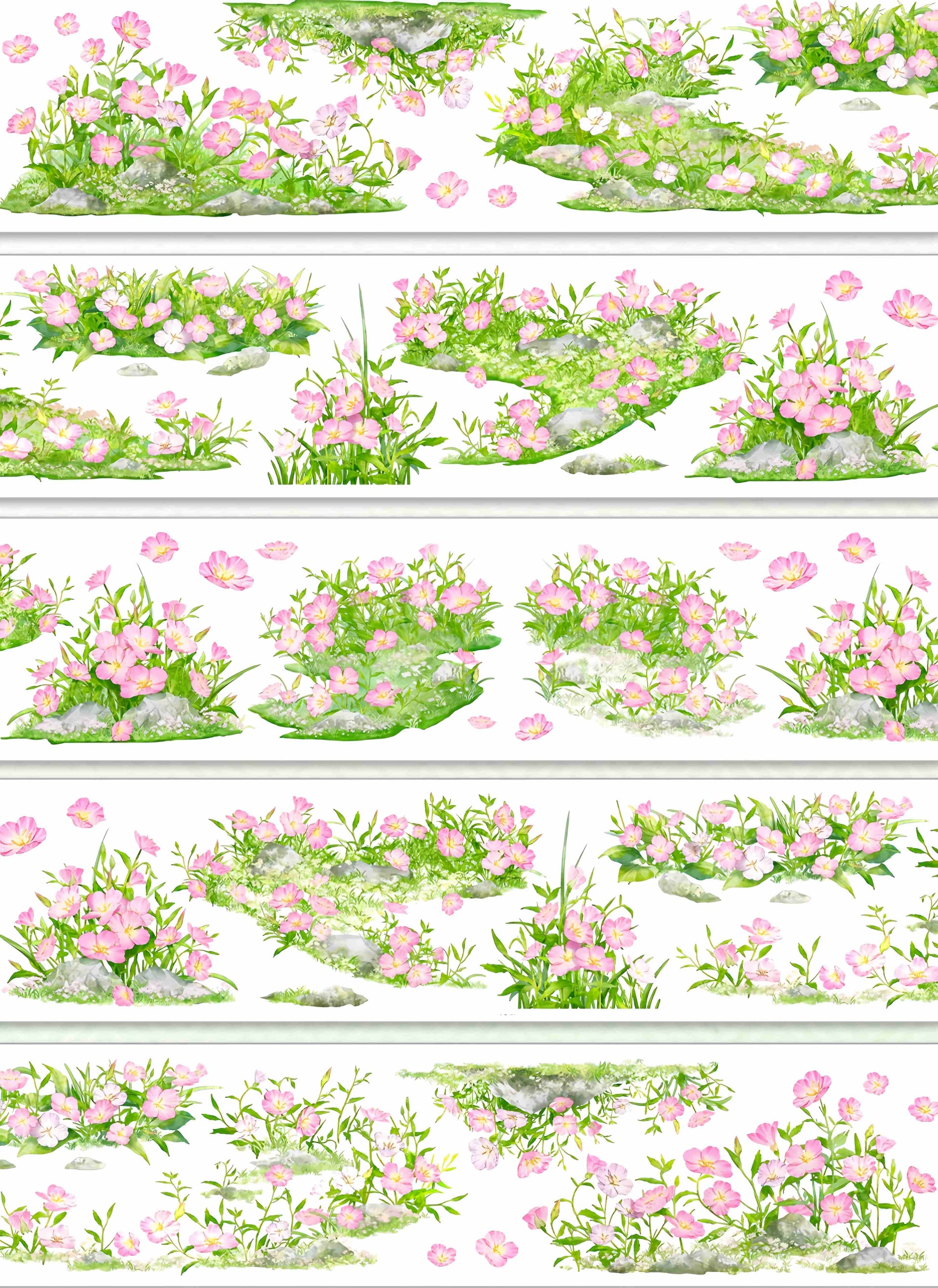 Evening primrose design, roll view