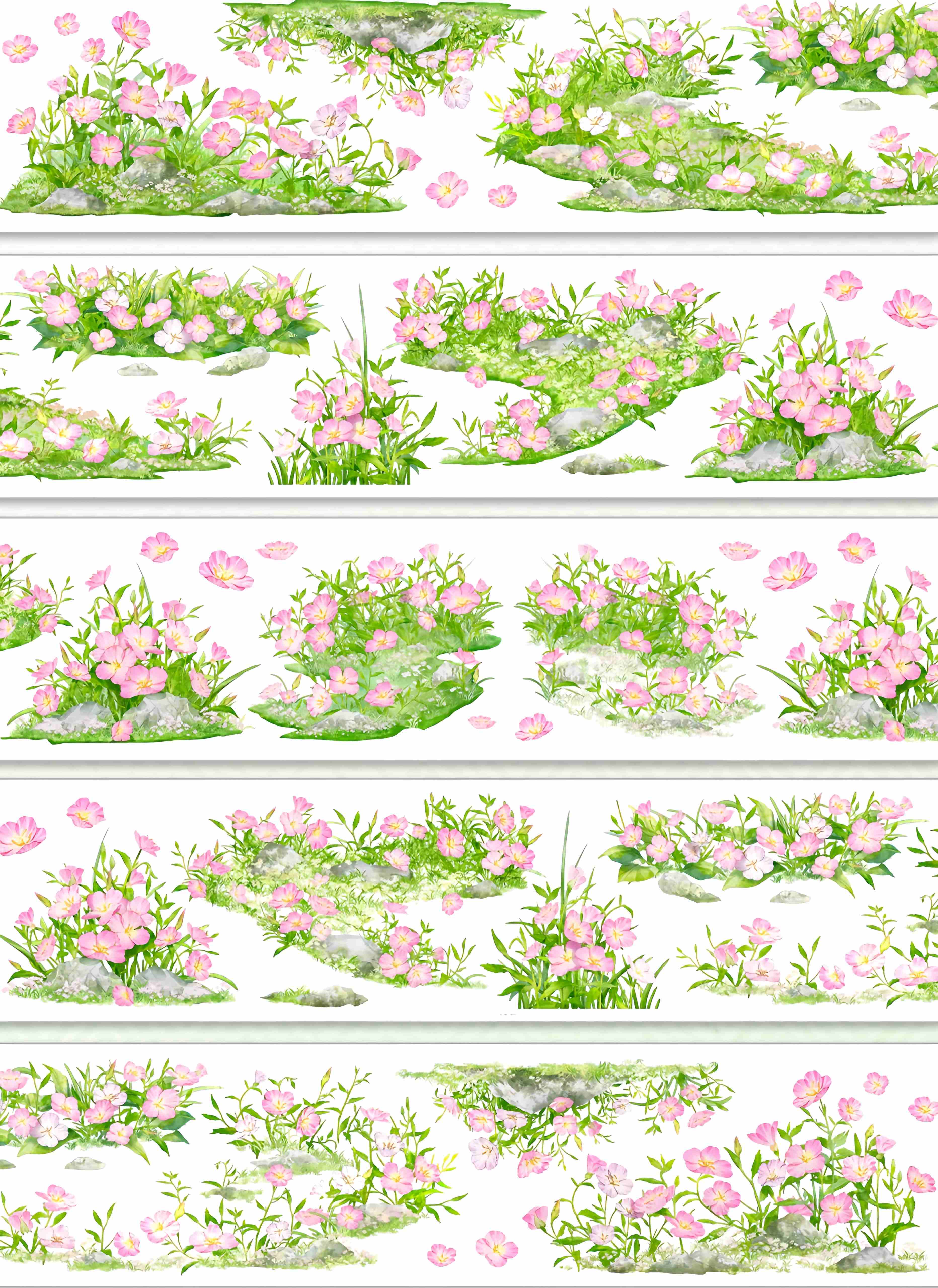 Evening primrose design, roll view