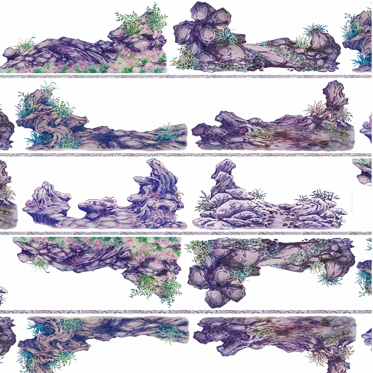 Night style violet mountain rock tape strips