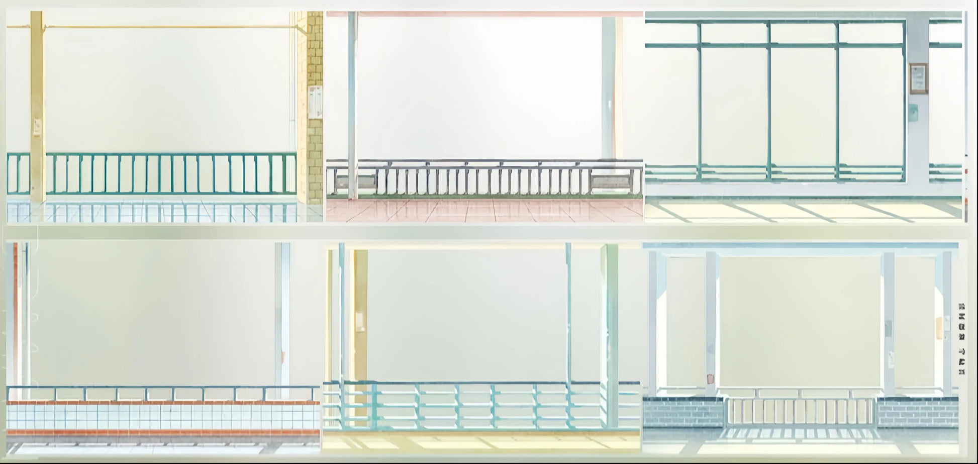 Summer scene-building decorative tape with terraces, corridors, windows, railings, ocean waves, and coastal lookout designs - image 12