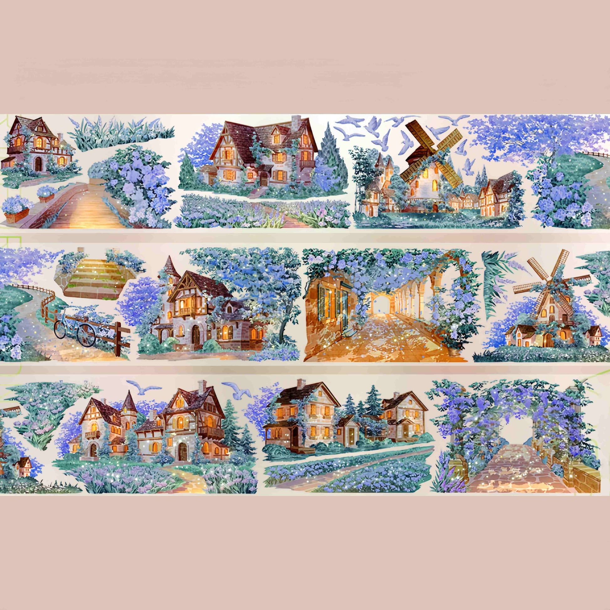 Fairytale garden village PET tape detail view