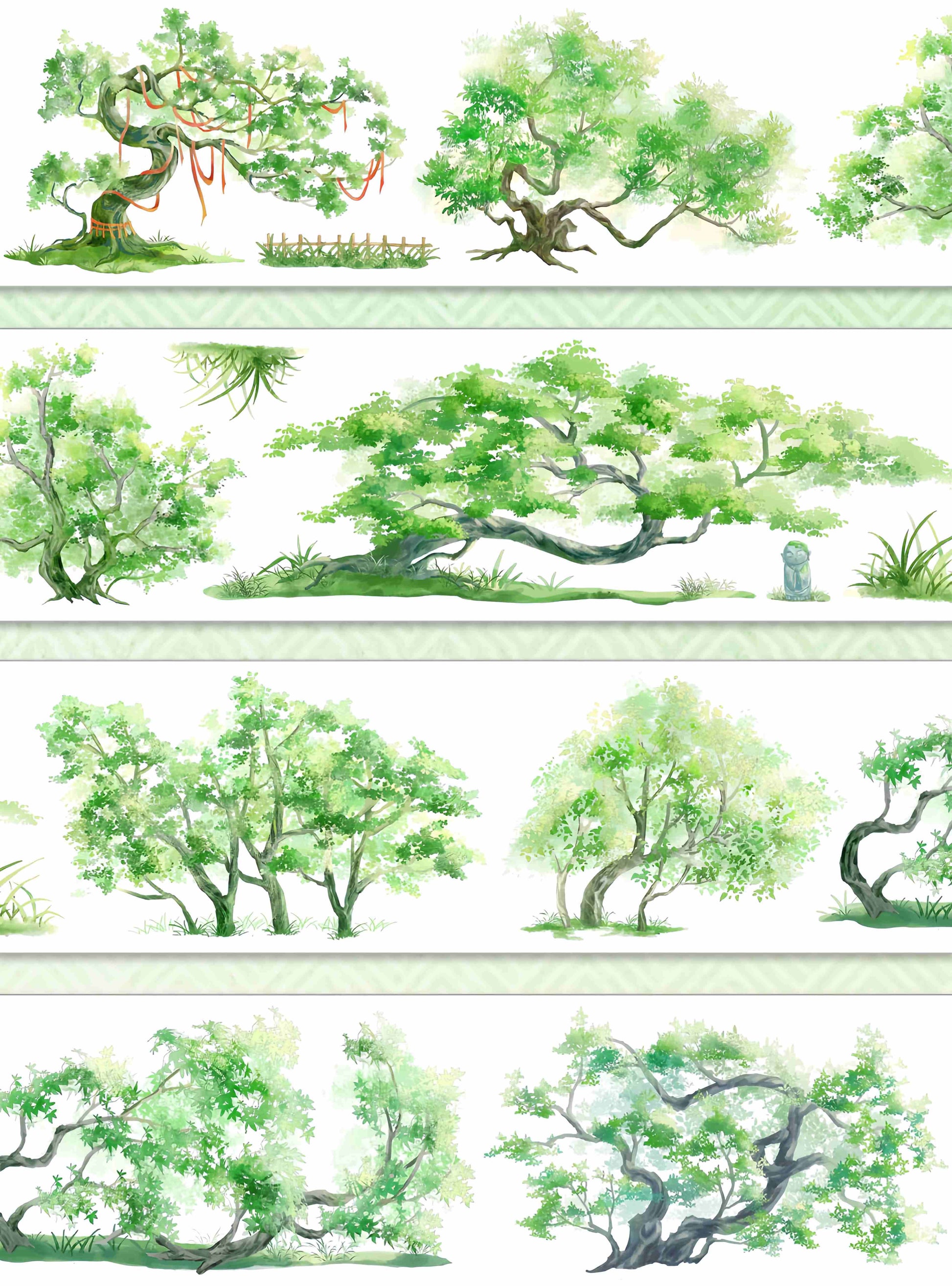 Woodland trees design, roll view